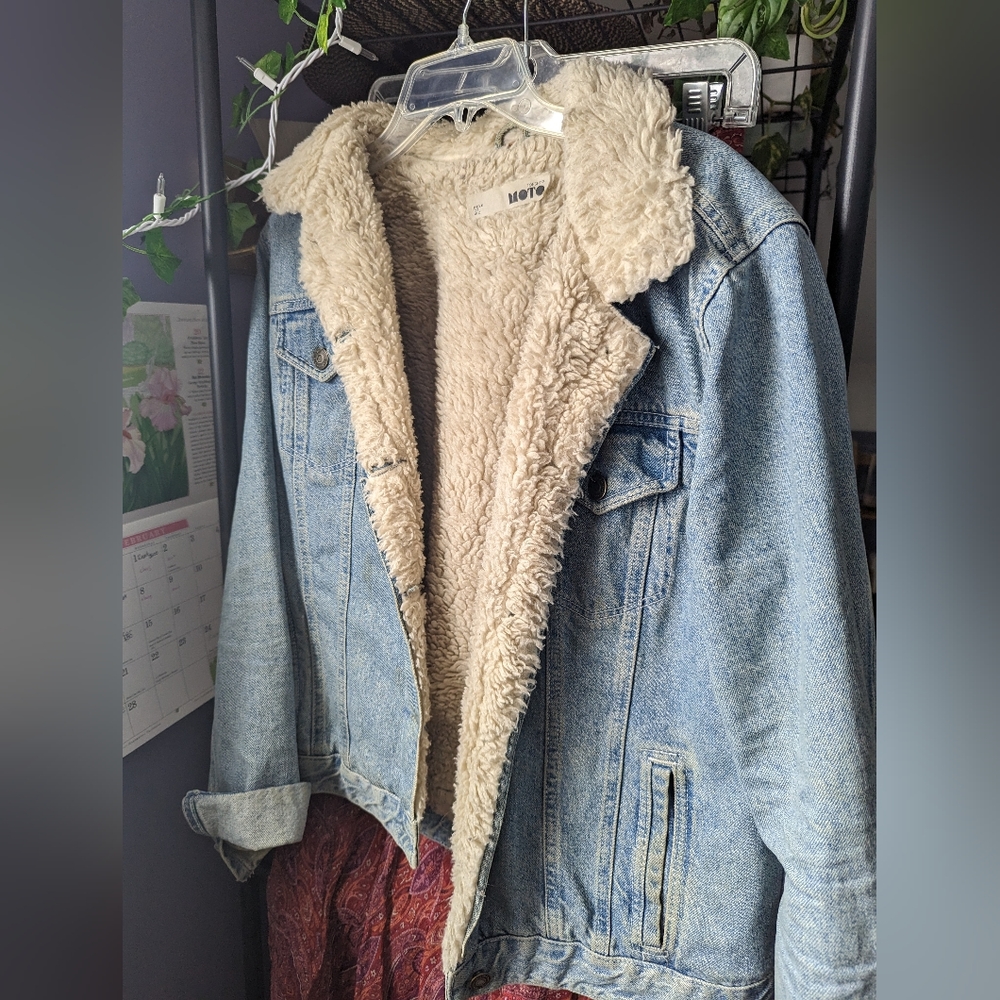 Cute fleece lined denim jacket